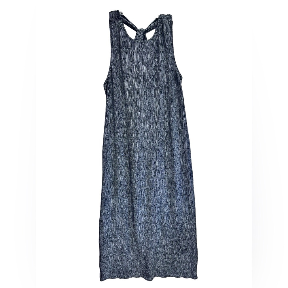 Maeve by Anthropologie Women's Metallic Crinkle Ribbed Maxi Sleeveless Dress M